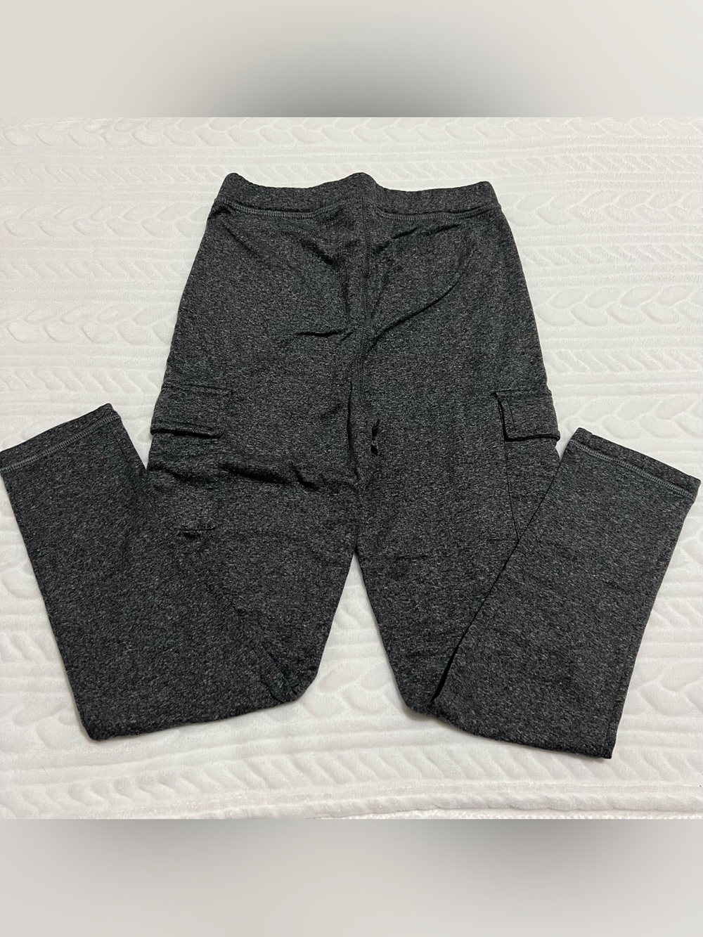 💗 Ultra First - Girls Charcoal Gray Cargo Knit Joggers - Picture 6 of 9